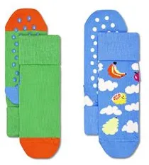 Happy Socks kids antislip 2-pack sokken cloudy fruit multi