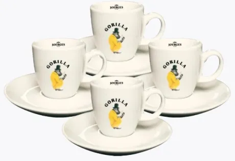 Gorilla Espresso Tassen 4er Set