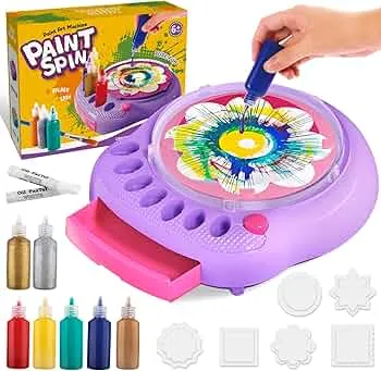 Kunst und Handwerk für Kinder im Alter von 4-8 Jahren, Farbe-Drehkunst-Maschinen-Set, coole Mal-Spinner-Spielzeuge-Sets, kreative Kunstmaterialien Geschenke für Jungen und Mädchen (US Lila): Amazon.de: Spielzeug