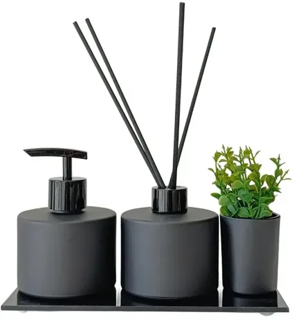 Kit Lavabo Aromatizador De Ambiente Saboneteira Com Vasinho | Frete grátis