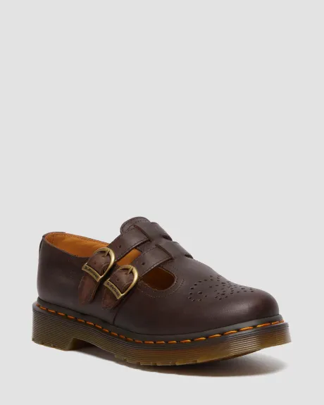 8065 Crazy Horse Leder Mary Jane Schuhe in Dunkelbraun | Dr. Martens