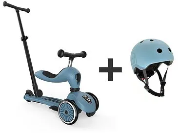 Scoot & Ride Highwaykick 1 Push & Go Set inkl. Helm S-M steel | Skandic.de
