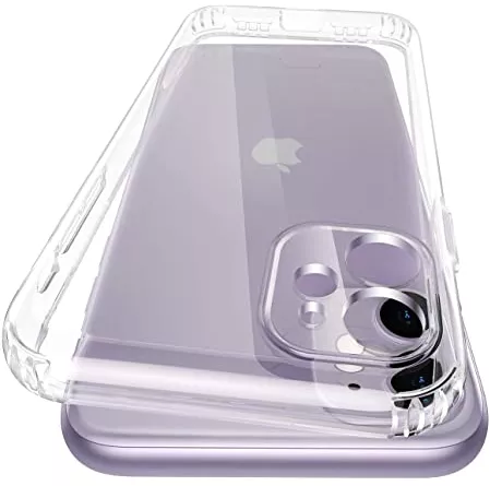 Meifigno Compatible with iPhone 11 case, 1 case + 1 tempered glass, full lens protection, sound conversion, with air cushion, transparent and anti-yellow, shockproof, clear soft case for iPhone 11 6.1 inches.: Amazon.de: Electronics & Photo
